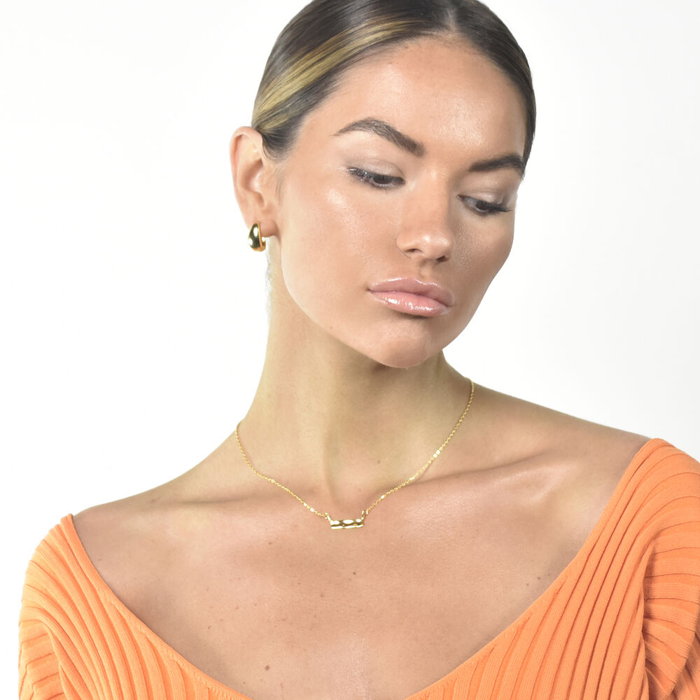 Culturesse Alva Minimal Muse Bar Pendant Necklace (Gold Vermeil)