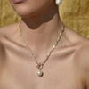 Culturesse Rosa Baroque Pearl Toggle Chain Necklace
