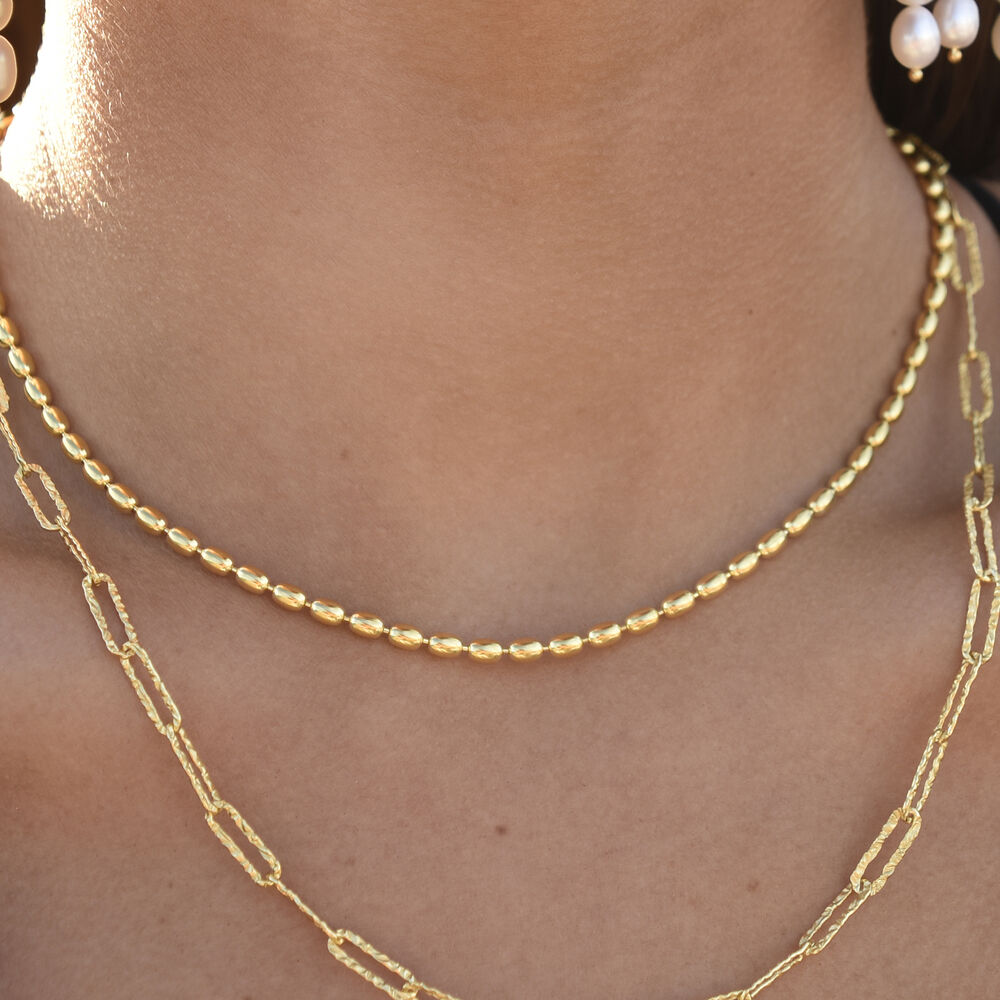 Culturesse Modern Muse Beaded Necklace / Choker (Gold Vermeil)