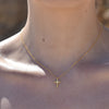 Culturesse Adina Beaded Cross Pendant Necklace (Gold Vermeil)