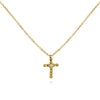 Culturesse Adina Beaded Cross Pendant Necklace (Gold Vermeil)
