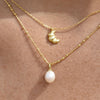 Culturesse Bjork Beaded Pearl Pendant Necklace (Gold)