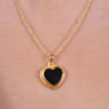 Culturesse Fabienne Black Onyx Heart Pendant Necklace