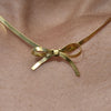 Culturesse Adria Bow Tie Snake Chain Necklace (Gold)