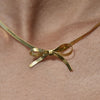 Culturesse Adria Bow Tie Snake Chain Necklace (Gold)