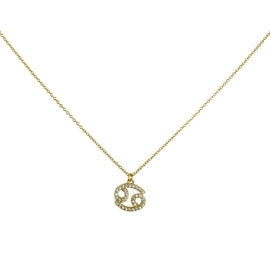 Culturesse Cancer Diamante Pendant Necklace (Gold)