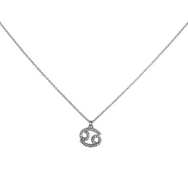 Culturesse Cancer Diamante Pendant Necklace (Silver)
