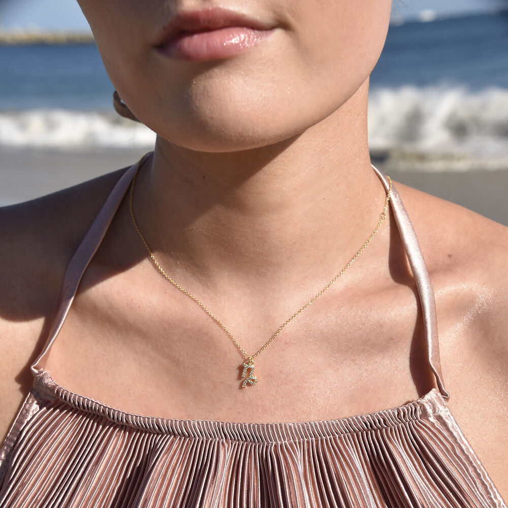 Culturesse Capricorn Diamante Pendant Necklace (Gold)