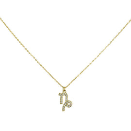Culturesse Capricorn Diamante Pendant Necklace (Gold)