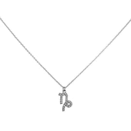 Culturesse Capricorn Diamante Pendant Necklace (Silver)