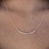 Culturesse Sebier Curved Bar Pendant Necklace (Silver)
