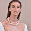 Culturesse Florence Luxury Diamond Pearl Layering Necklace