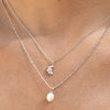 Culturesse Aicha Dainty Croissant Pendant Necklace (Silver)