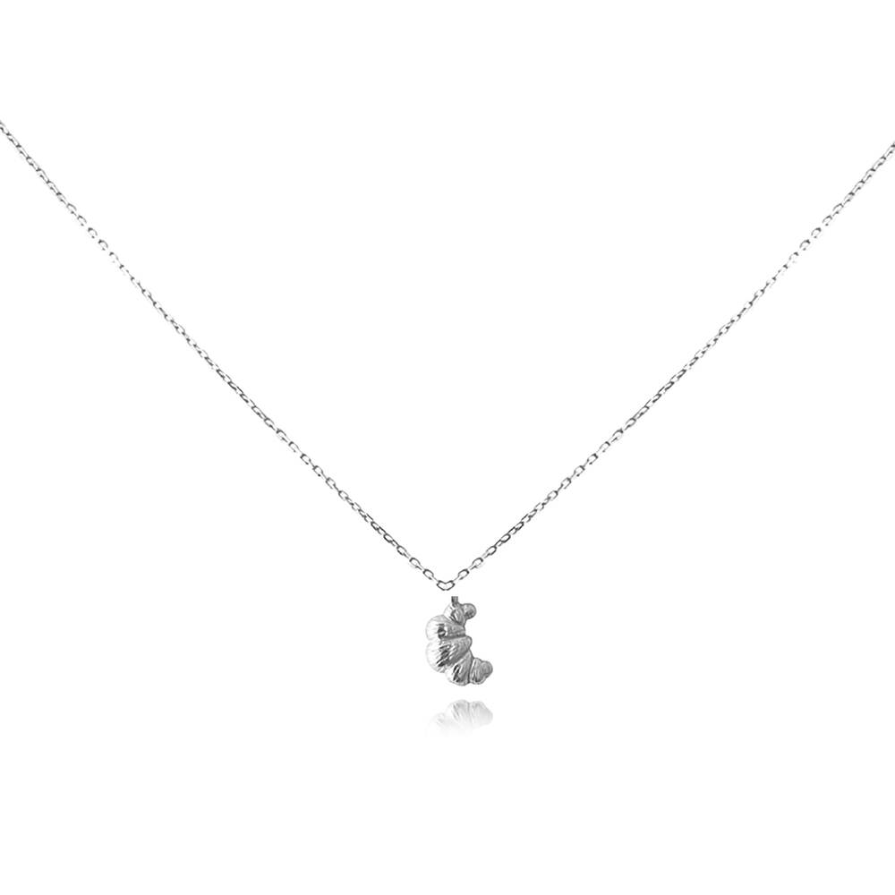 Culturesse Aicha Dainty Croissant Pendant Necklace (Silver)