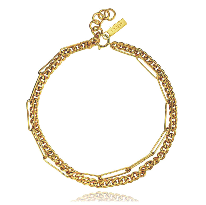Culturesse Dominique Layered Gold Chain Necklace