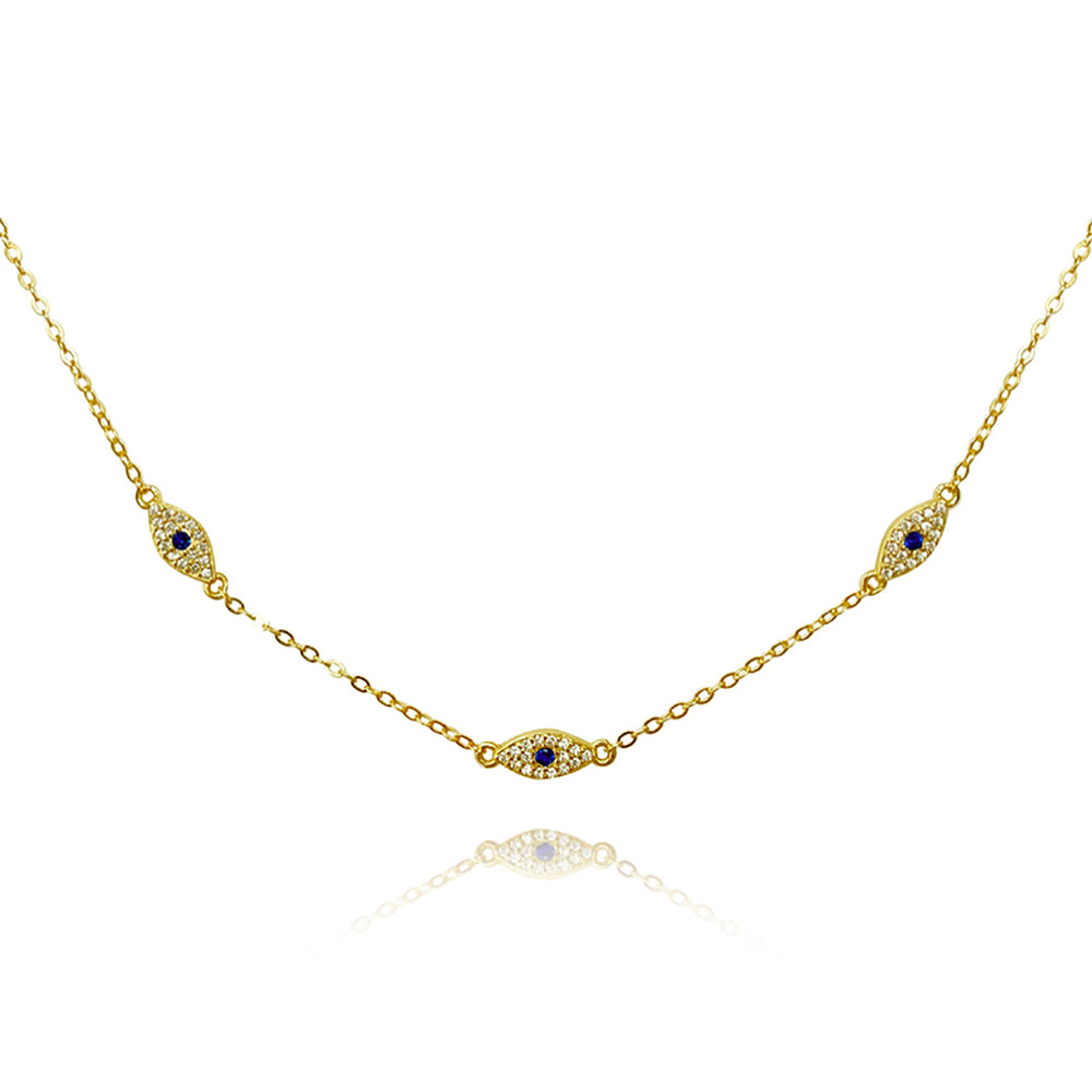 Culturesse Birdie Evil Eye Necklace / Choker (Gold)