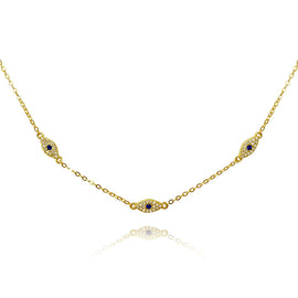 Culturesse Birdie Evil Eye Necklace / Choker (Gold)