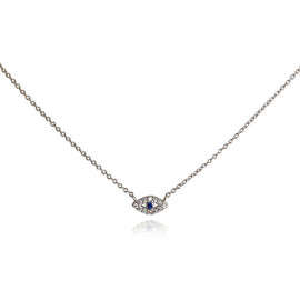 Culturesse Mridu Fine Evil Eye Pendant Necklace (Silver)