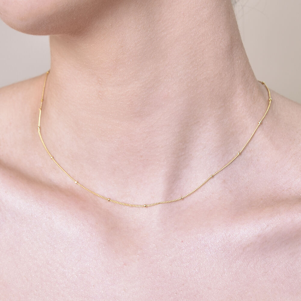Culturesse Brianna Fine Gold Bead Necklace