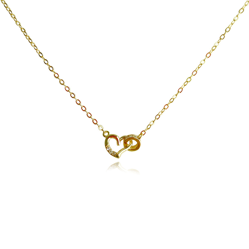 Culturesse Darlene Dainty Heart Pendant Necklace (Gold)