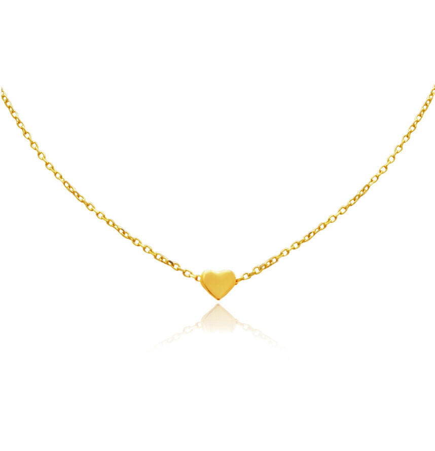 Culturesse Flavia Fine Gold Heart Pendant Necklace