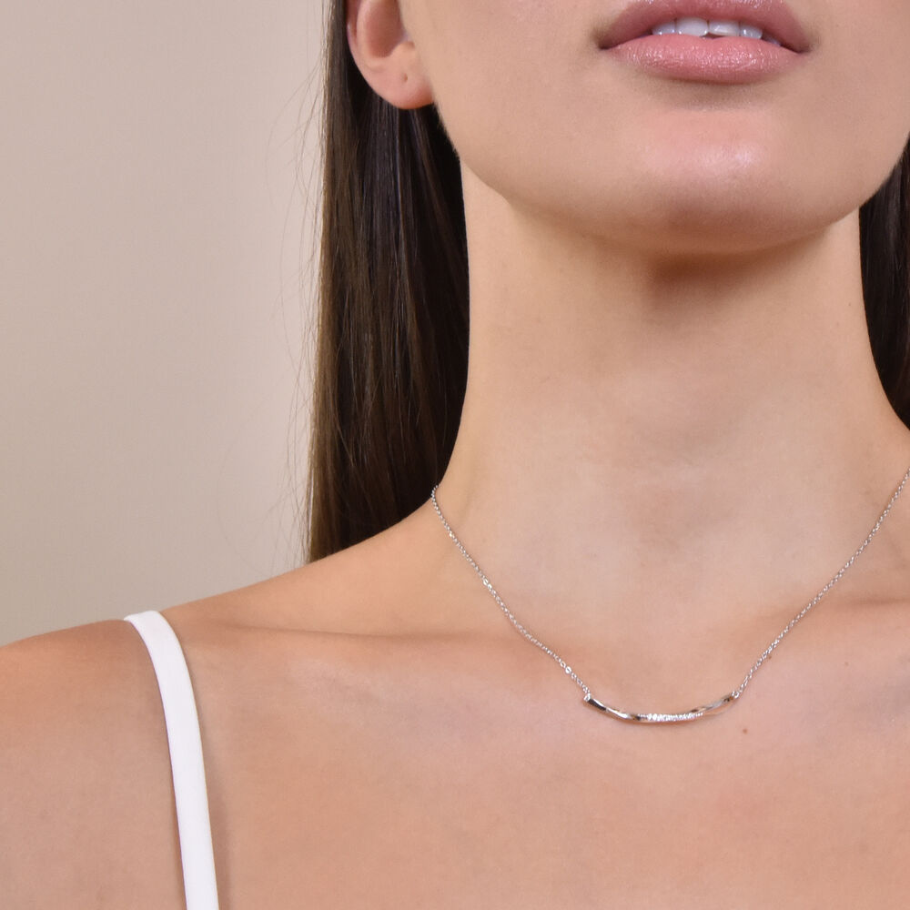 Culturesse Cesca Fine Silver Bar Pendant Necklace