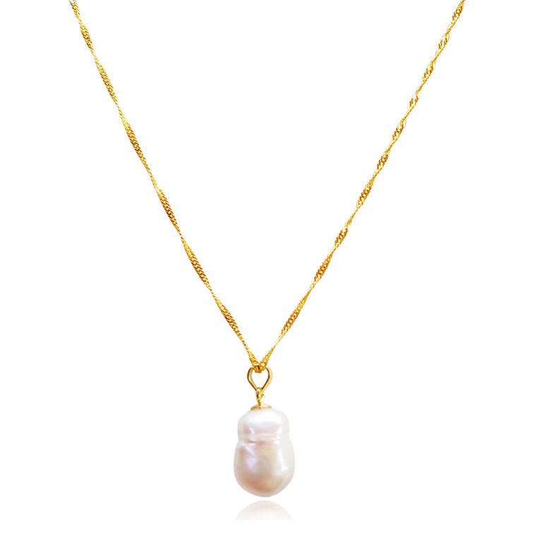 Culturesse Nova 18K Freshwater Pearl Pendant Necklace