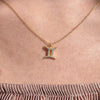 Culturesse Gemini Diamante Pendant Necklace (Gold)