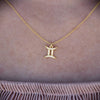Culturesse Gemini Diamante Pendant Necklace (Gold)