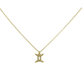 Culturesse Gemini Diamante Pendant Necklace (Gold)