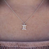 Culturesse Gemini Diamante Pendant Necklace (Silver)