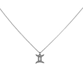 Culturesse Gemini Diamante Pendant Necklace (Silver)