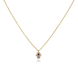 Culturesse Esin Hamsa Hand Pendant Necklace (Gold)