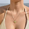 Culturesse Corena Petal Embossed Heart Pendant Necklace (Gold)