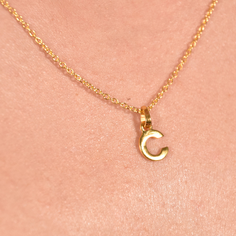 Culturesse 24K Gold Filled Initial C Pendant Necklace