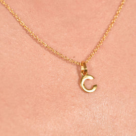 Culturesse 24K Gold Filled Initial C Pendant Necklace