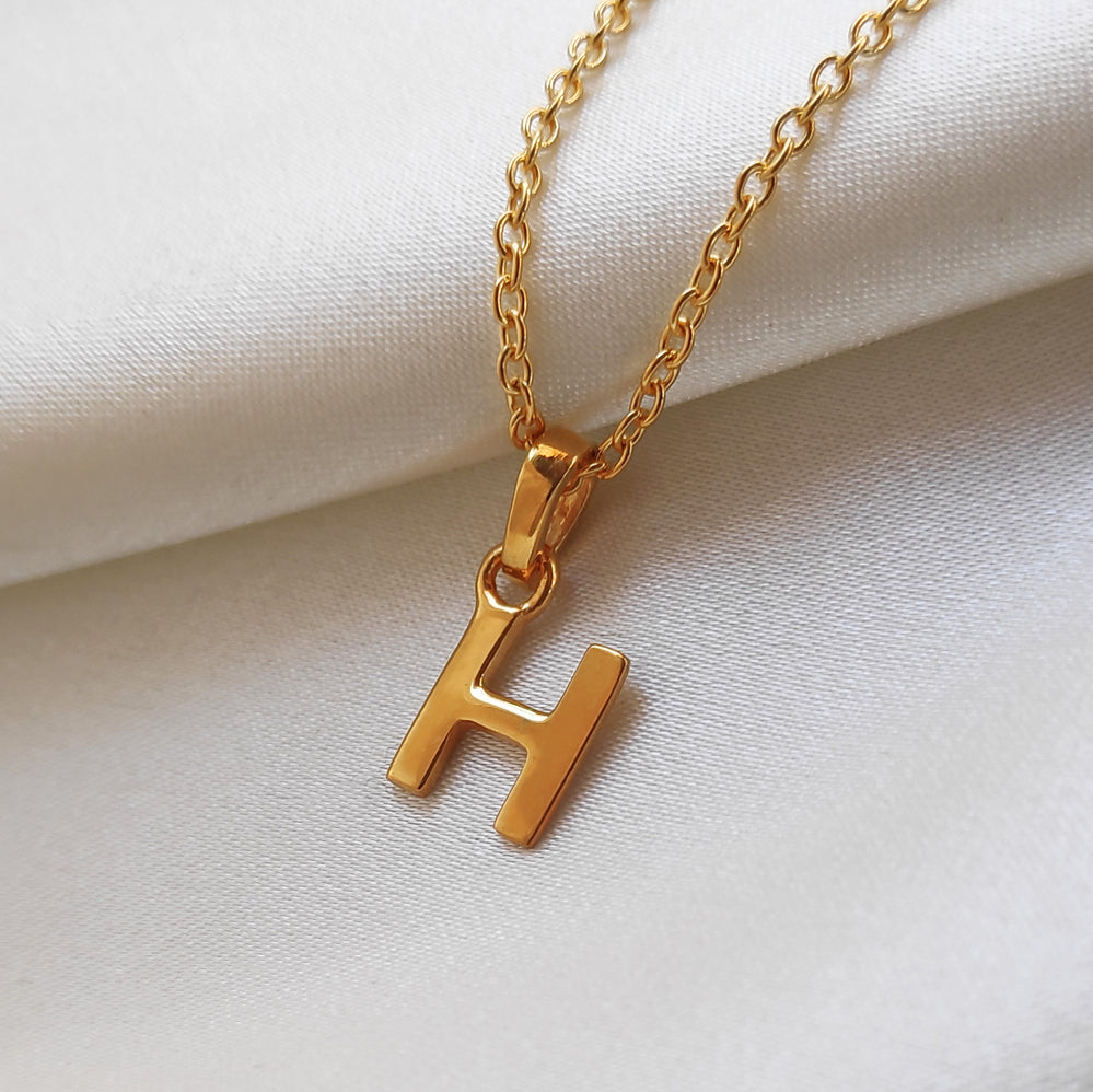 Culturesse 24K Gold Filled Initial H Pendant Necklace