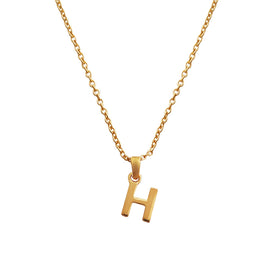 Culturesse 24K Gold Filled Initial H Pendant Necklace