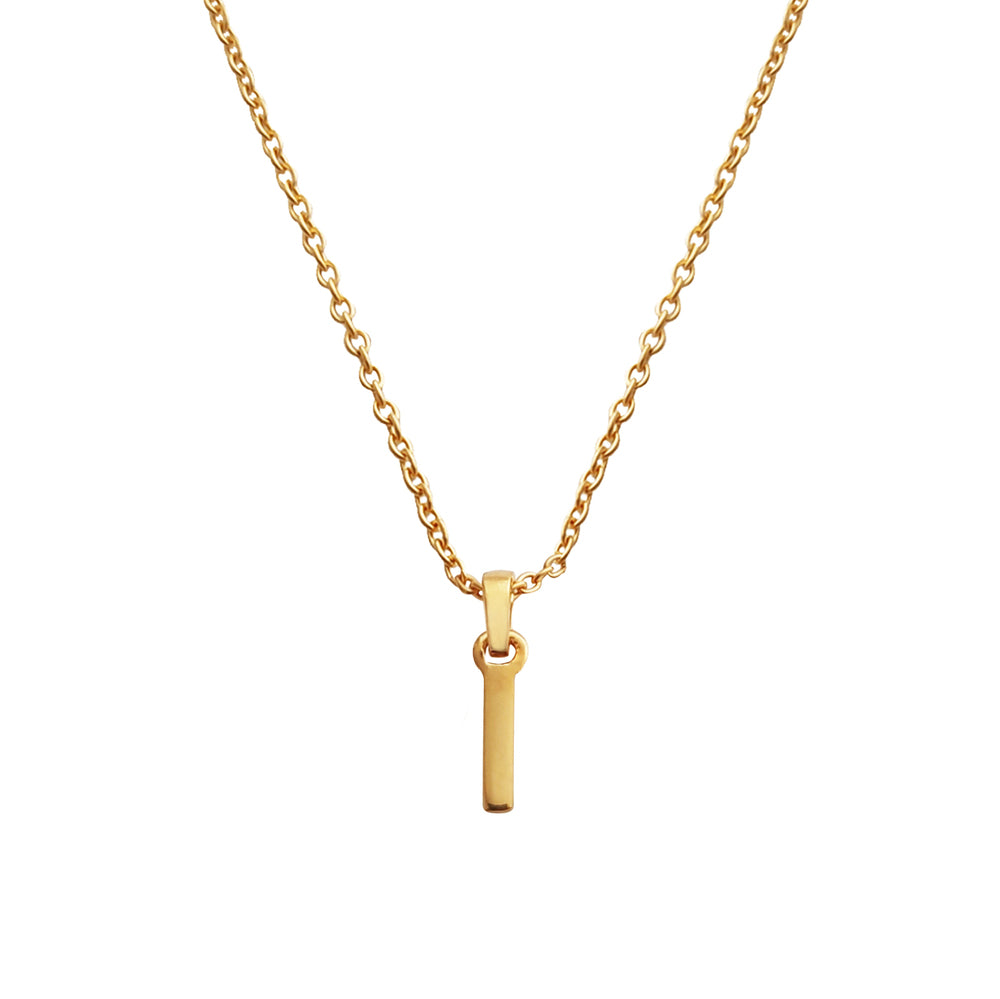 Culturesse 24K Gold Filled Initial I Pendant Necklace