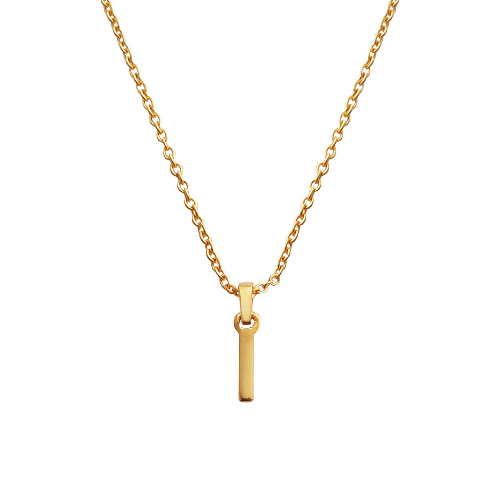 Culturesse 24K Gold Filled Initial I Pendant Necklace
