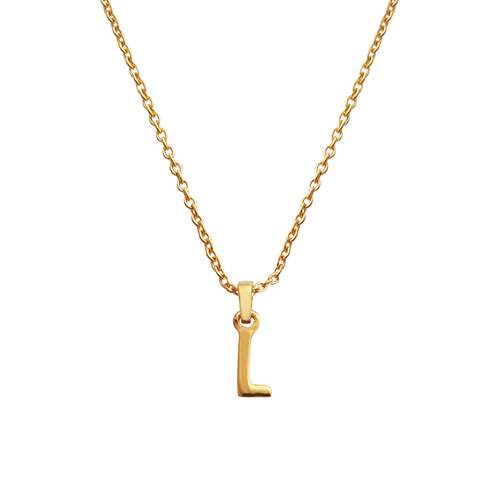 Culturesse 24K Gold Filled Initial L Pendant Necklace