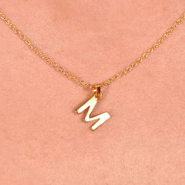 Culturesse 24K Gold Filled Initial M Pendant Necklace