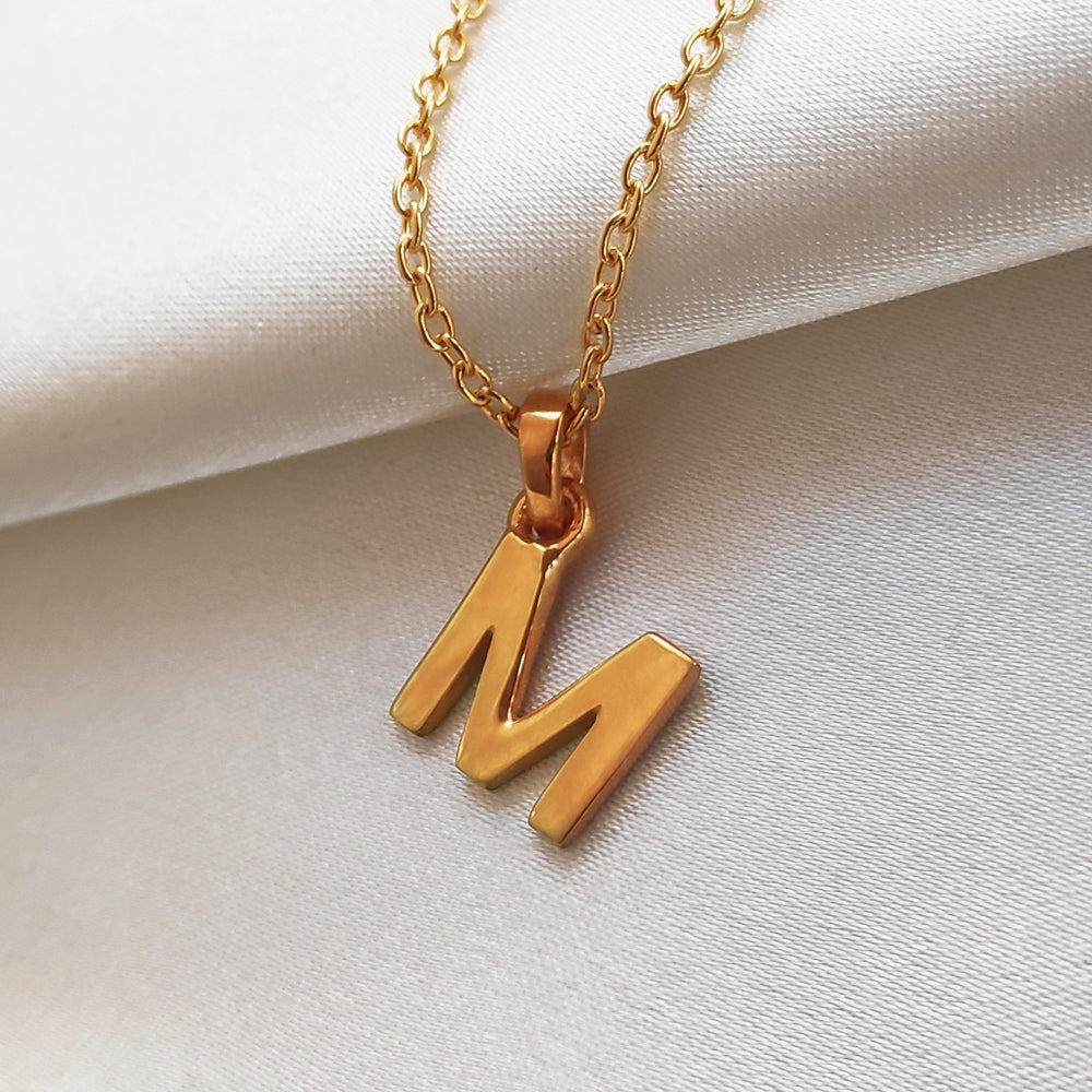 Culturesse 24K Gold Filled Initial M Pendant Necklace