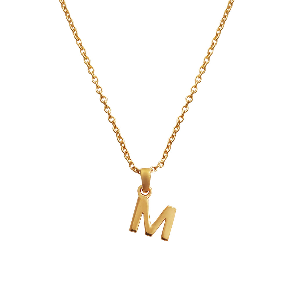 Culturesse 24K Gold Filled Initial M Pendant Necklace