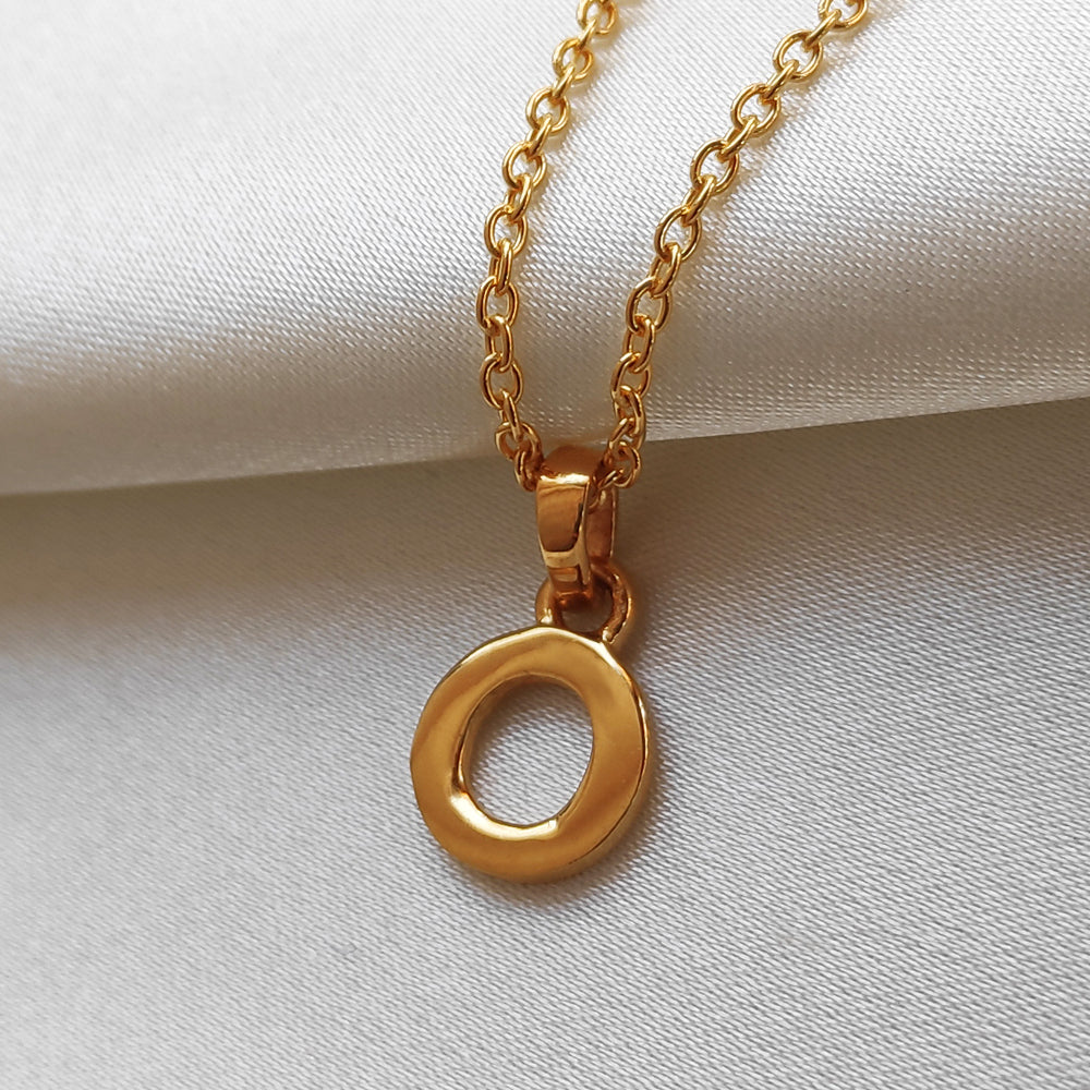 Culturesse 24K Gold Filled Initial O Pendant Necklace