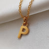 Culturesse 24K Gold Filled Initial P Pendant Necklace