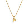 Culturesse 24K Gold Filled Initial P Pendant Necklace