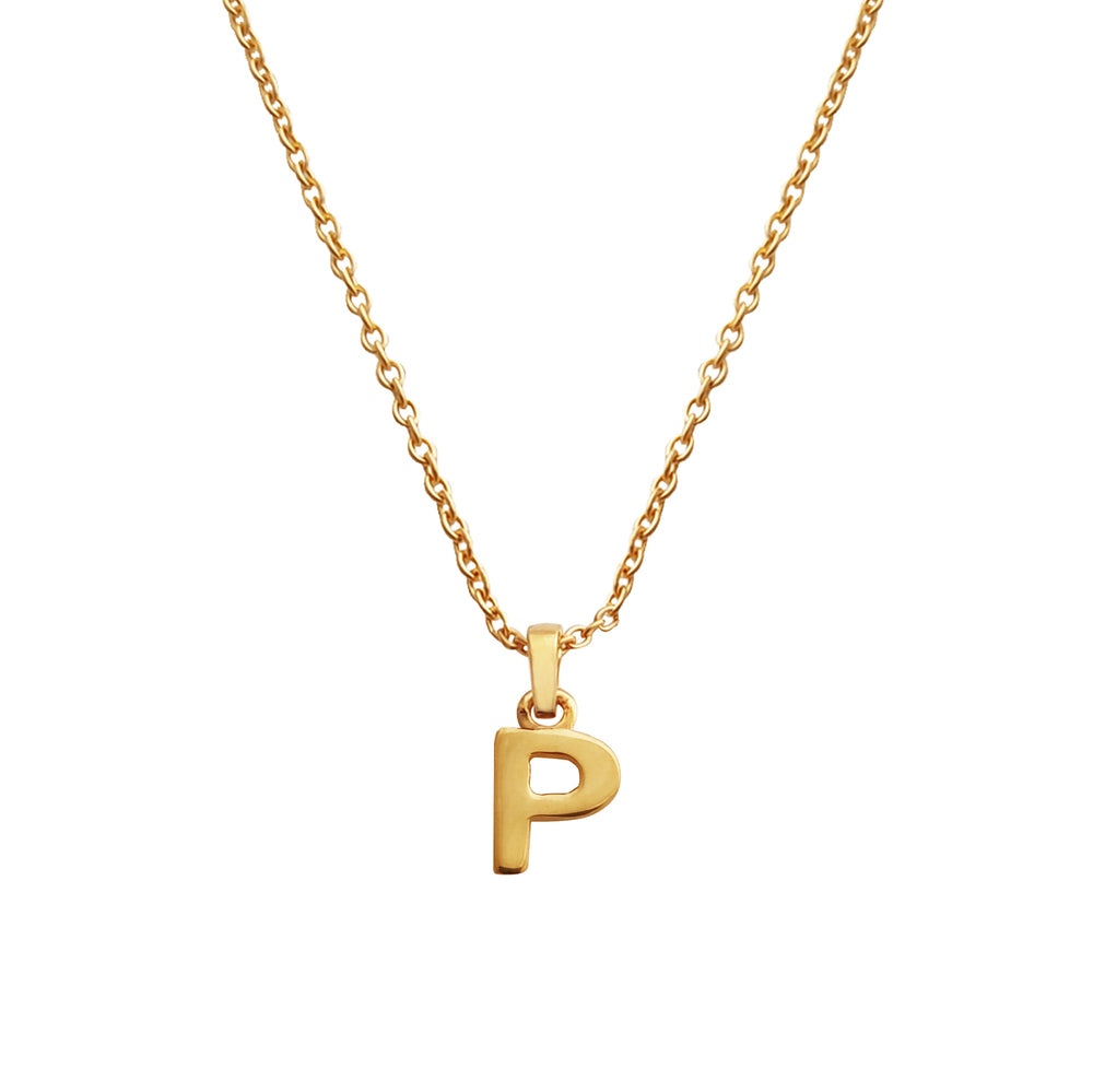 Culturesse 24K Gold Filled Initial P Pendant Necklace