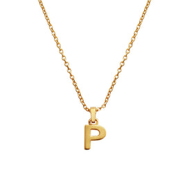 Culturesse 24K Gold Filled Initial P Pendant Necklace