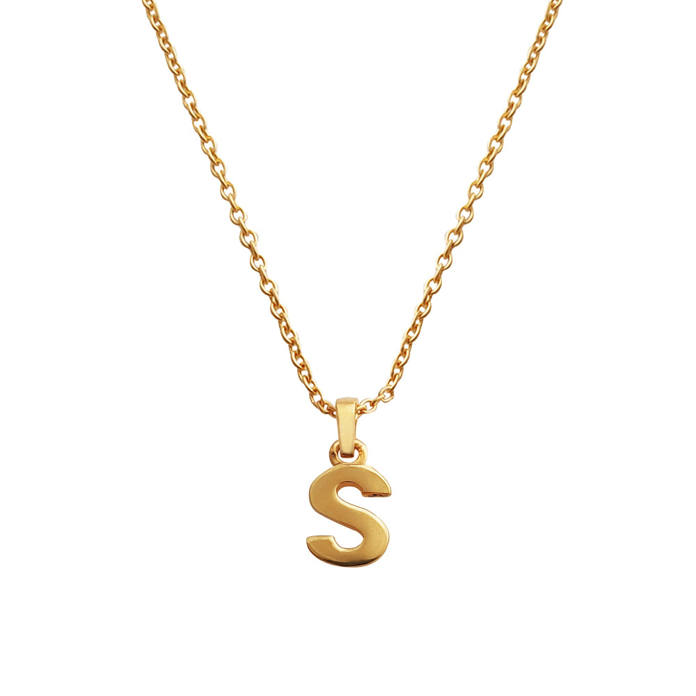 Culturesse 24K Gold Filled Initial S Pendant Necklace